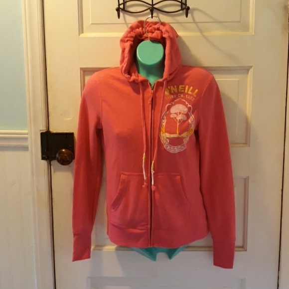 O'Neill pink fleece hoodie jacket small - Picture 1 of 3